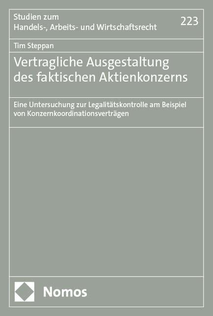 Cover: 9783756018796 | Vertragliche Ausgestaltung des faktischen Aktienkonzerns | Tim Steppan