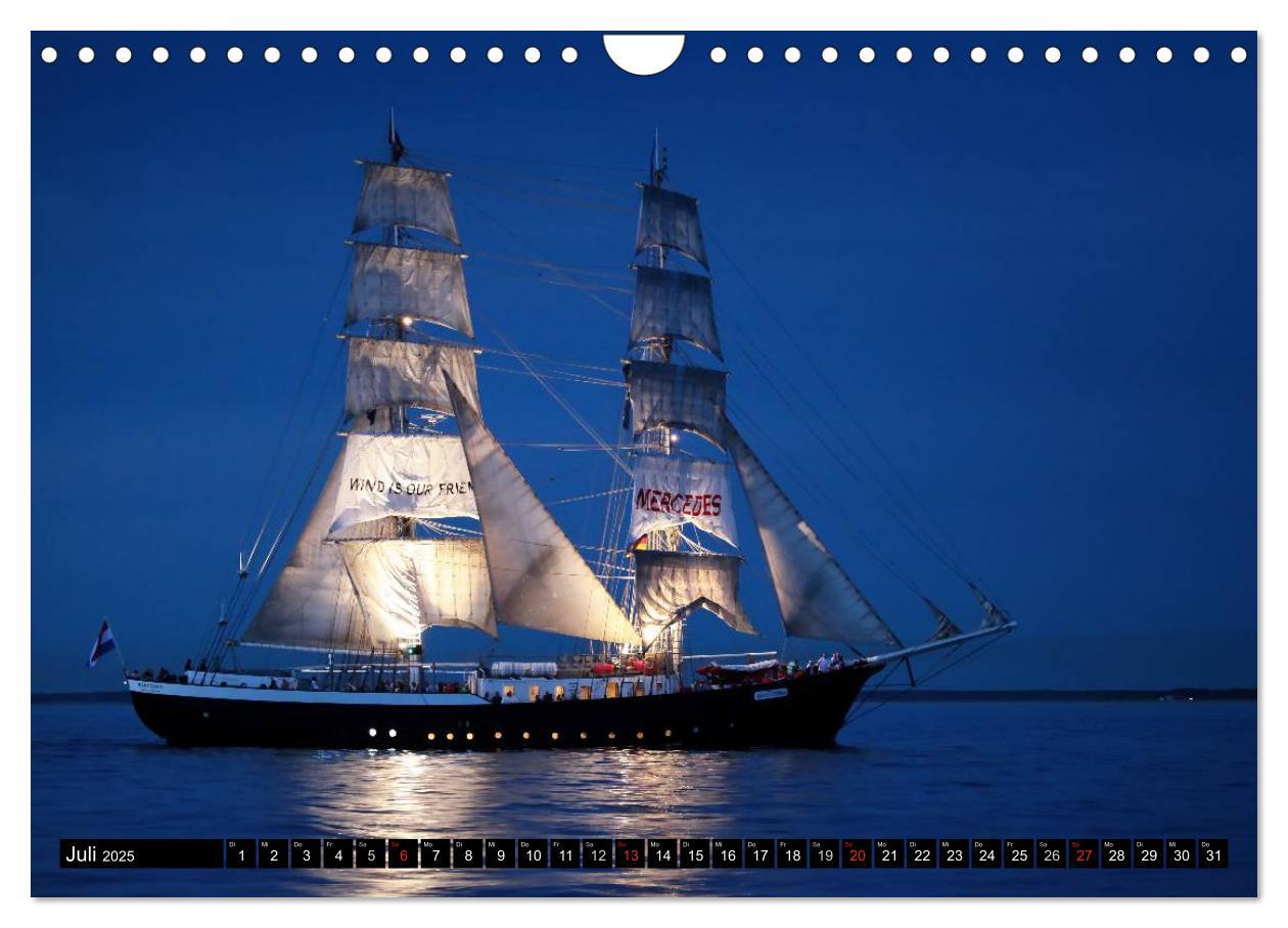 Bild: 9783435781263 | Hanse Sail (Wandkalender 2025 DIN A4 quer), CALVENDO Monatskalender