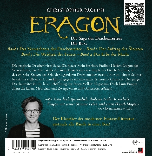 Bild: 9783837140170 | Eragon - Die Saga des Drachenreiters, 16 Audio-CD, 16 MP3 | Paolini