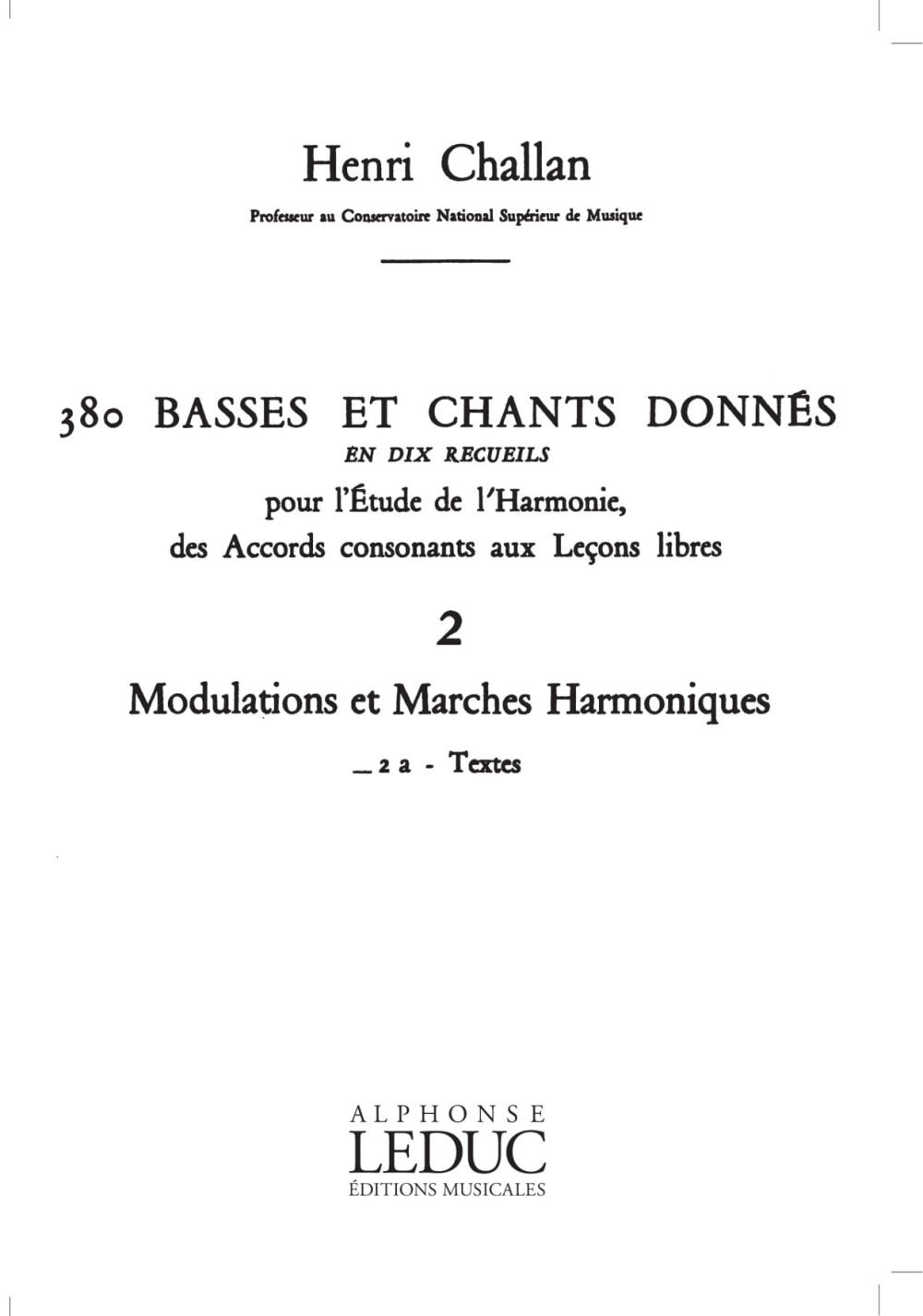 Cover: 9790046219047 | 380 basses et chants donnés vol.2a Modulations et marches...