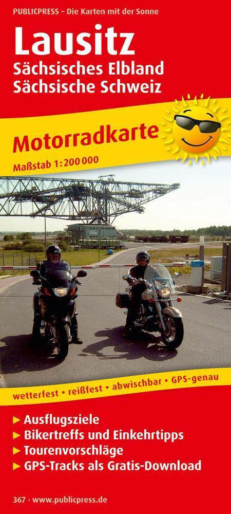 Cover: 9783899203677 | Motorradkarte Lausitz, Sächsisches Elbland - Sächsische Schweiz 1 :...