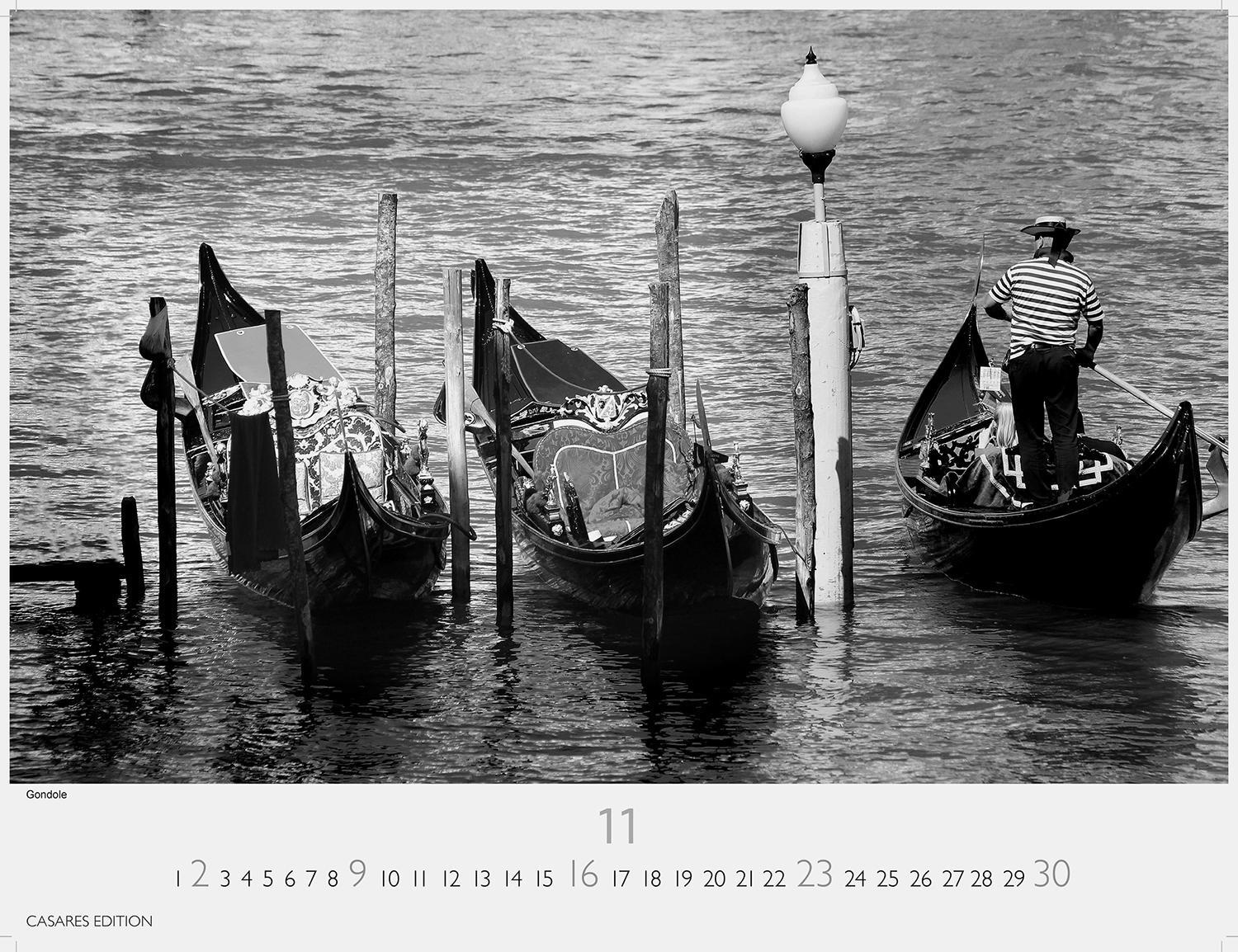 Bild: 9781835240182 | Venedig schw./weiss 2025 L 42x55 cm | Kalender | 14 S. | Deutsch