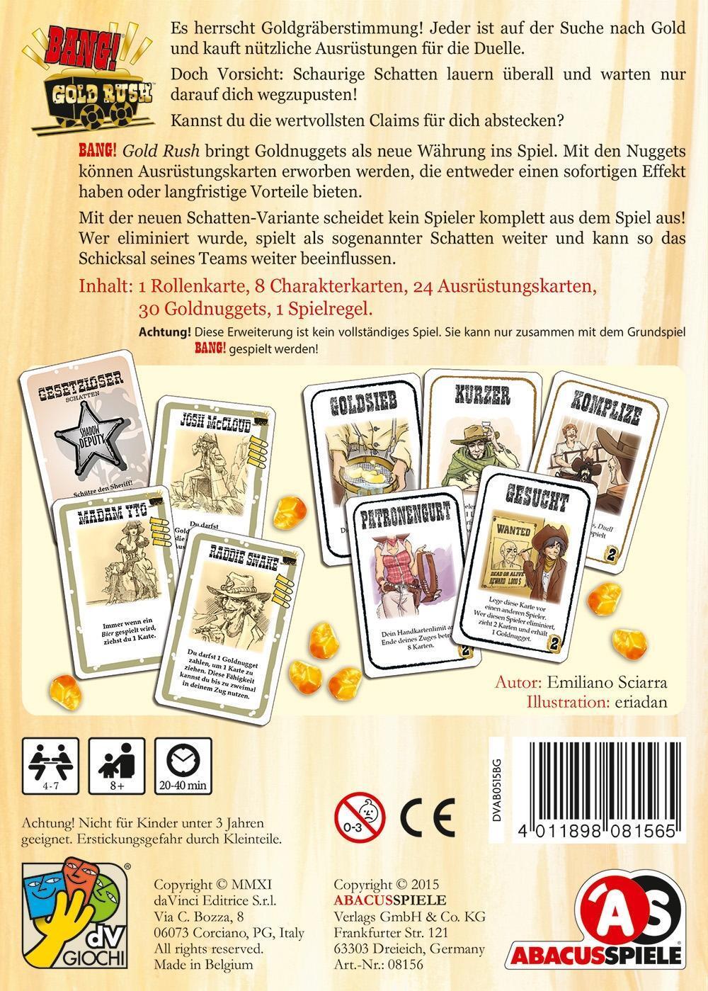 Bild: 4011898081565 | BANG! Gold Rush Erweiterung | Emiliano Sciarra | Spiel | Brettspiel