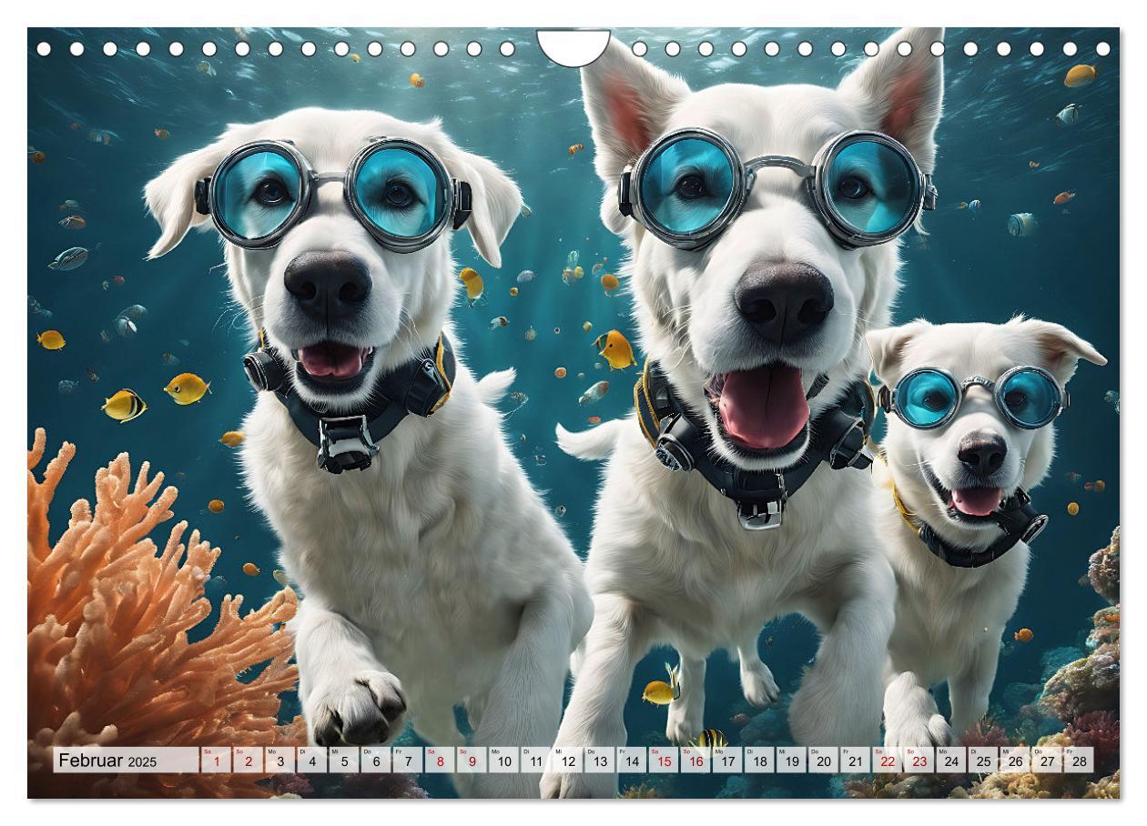 Bild: 9783383845116 | Hunde abgetaucht (Wandkalender 2025 DIN A4 quer), CALVENDO...