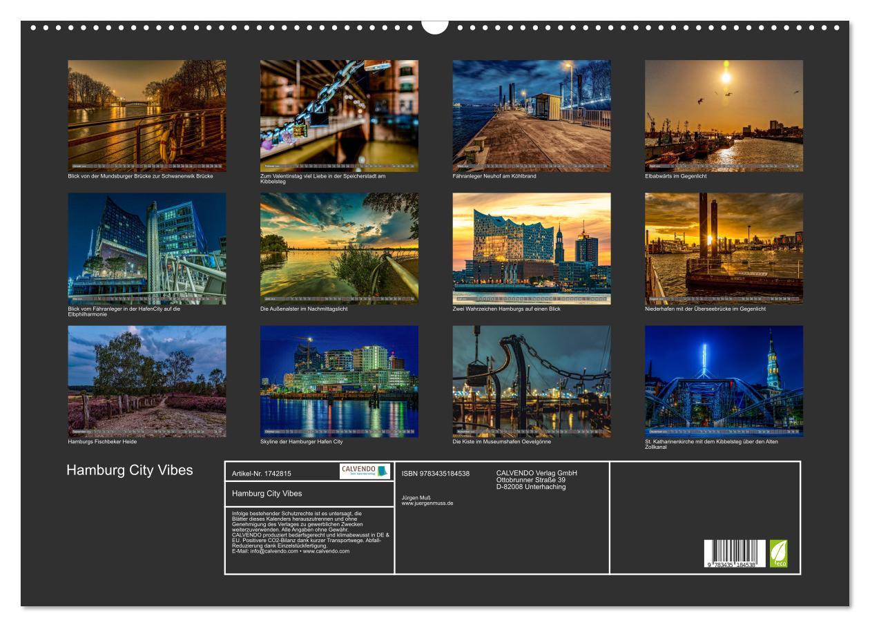 Bild: 9783435184538 | Hamburg City Vibes (Wandkalender 2025 DIN A2 quer), CALVENDO...