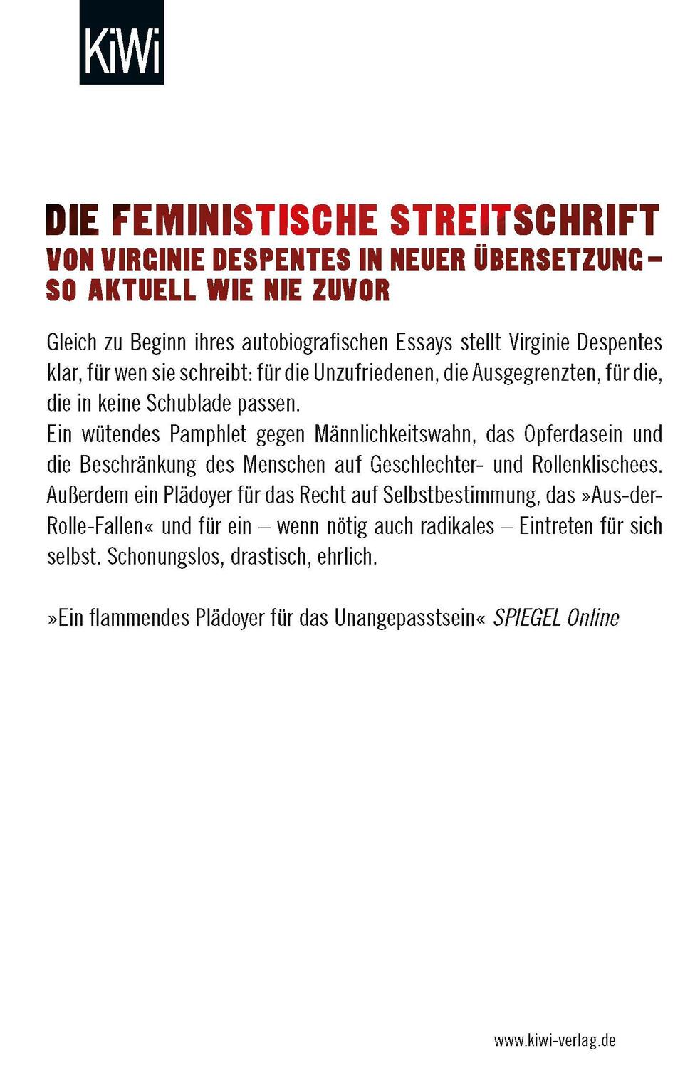 Rückseite: 9783462052398 | King Kong Theorie | Virginie Despentes | Taschenbuch | 154 S. | 2018