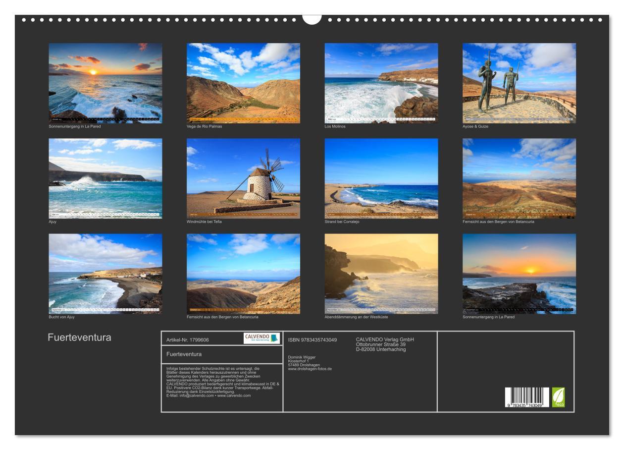 Bild: 9783435743049 | Fuerteventura (Wandkalender 2025 DIN A2 quer), CALVENDO Monatskalender