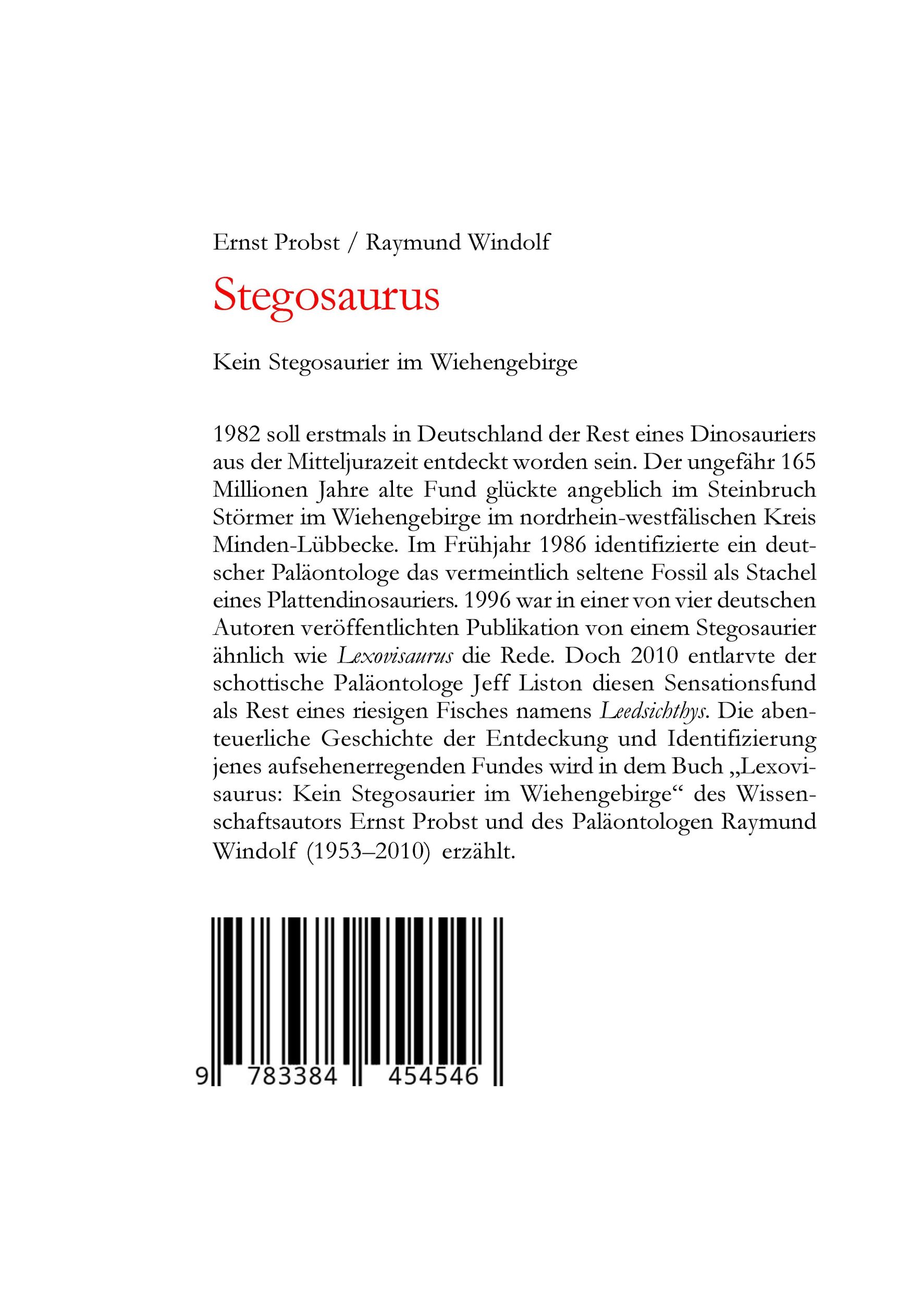 Rückseite: 9783384454546 | Lexovisaurus | Kein Stegosaurier im Wiehengebirge | Probst (u. a.)