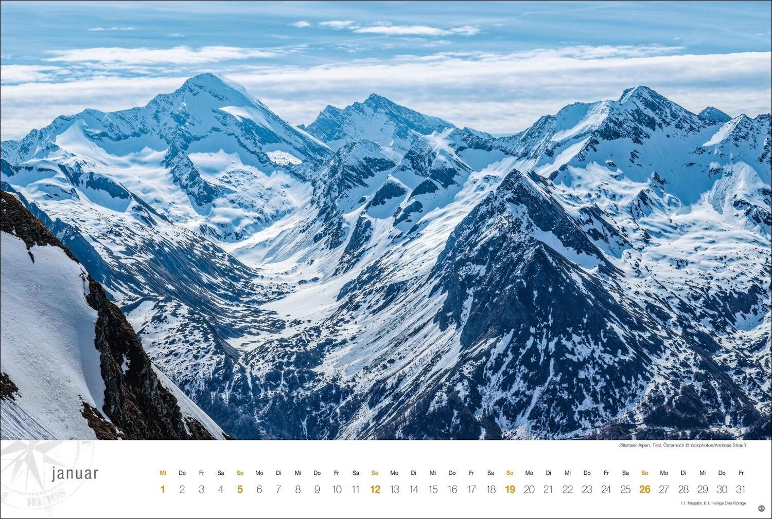 Bild: 9783756404919 | Österreich Globetrotter Kalender 2025 - Von weiter Bergwelt und...