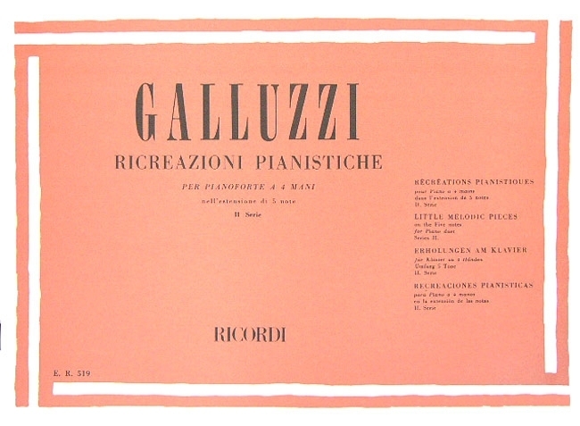 Cover: 9790041805191 | Ricreazioni Pianistiche (II Serie) | 10 Pezzi Per Pianoforte A 4 Mani