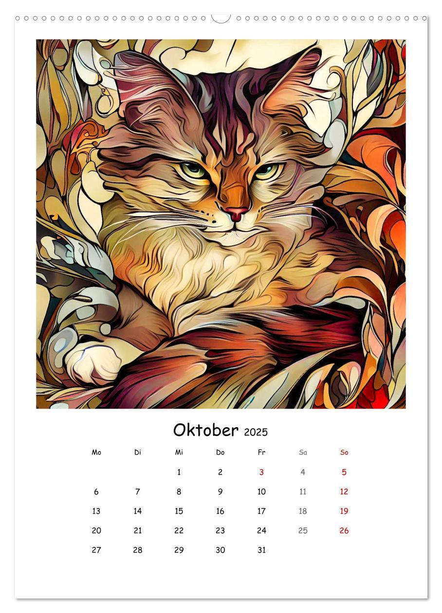 Bild: 9783435875627 | Jugendstil Katzen (hochwertiger Premium Wandkalender 2025 DIN A2...