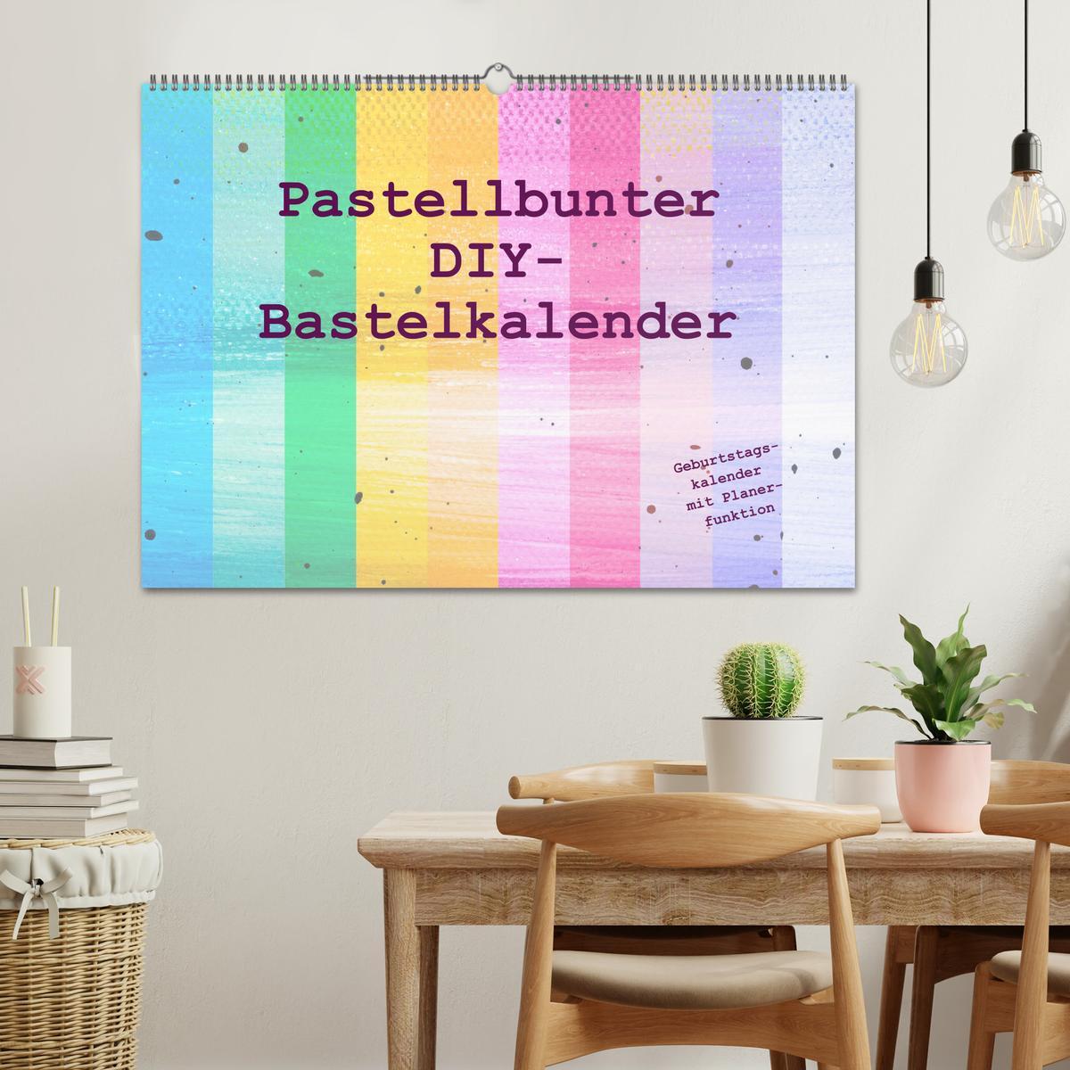 Bild: 9783383902468 | Pastellbunter DIY-Bastelkalender (Wandkalender 2025 DIN A2 quer),...