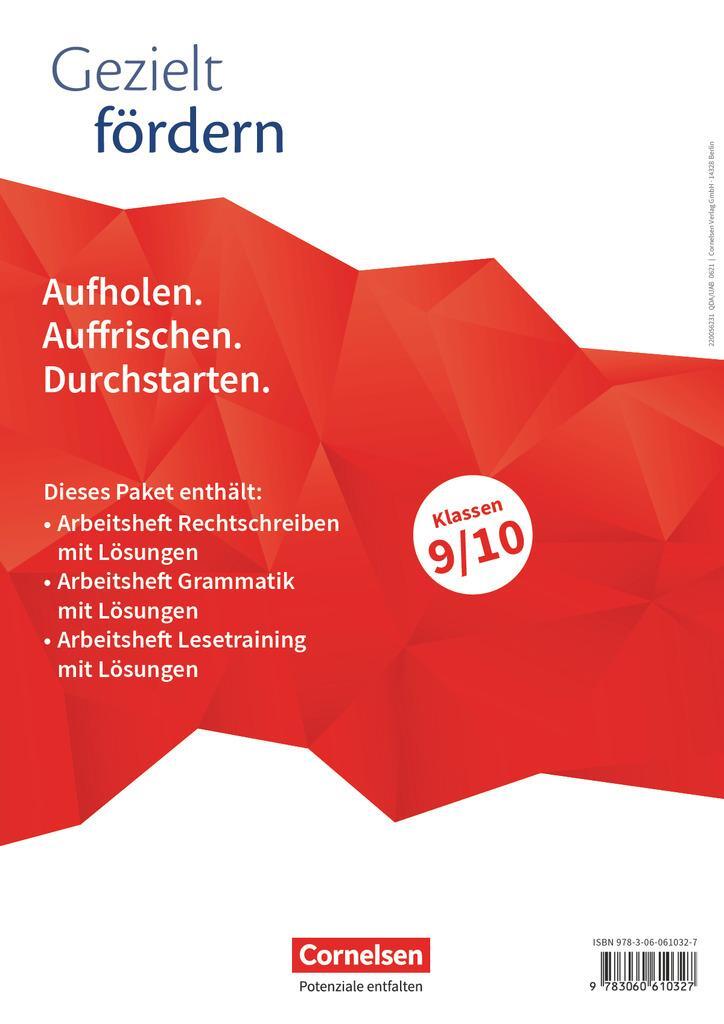 Cover: 9783060610327 | Gezielt fördern 9./10. Schuljahr. Thematische Arbeitshefte im Paket