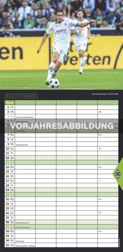 Bild: 4002725994387 | N NEUMANNVERLAGE - Borussia Mönchengladbach 2025 Fan-Timer,...