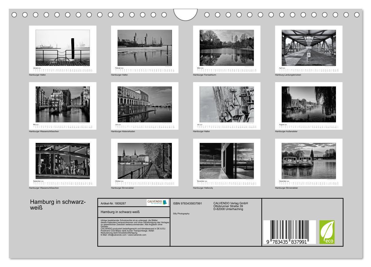 Bild: 9783435837991 | Hamburg in schwarz-weiß (Wandkalender 2025 DIN A4 quer), CALVENDO...