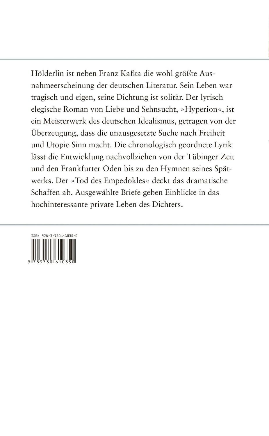 Bild: 9783730610350 | Hyperion und andere Werke | Friedrich Hölderlin | Buch | 800 S. | 2021