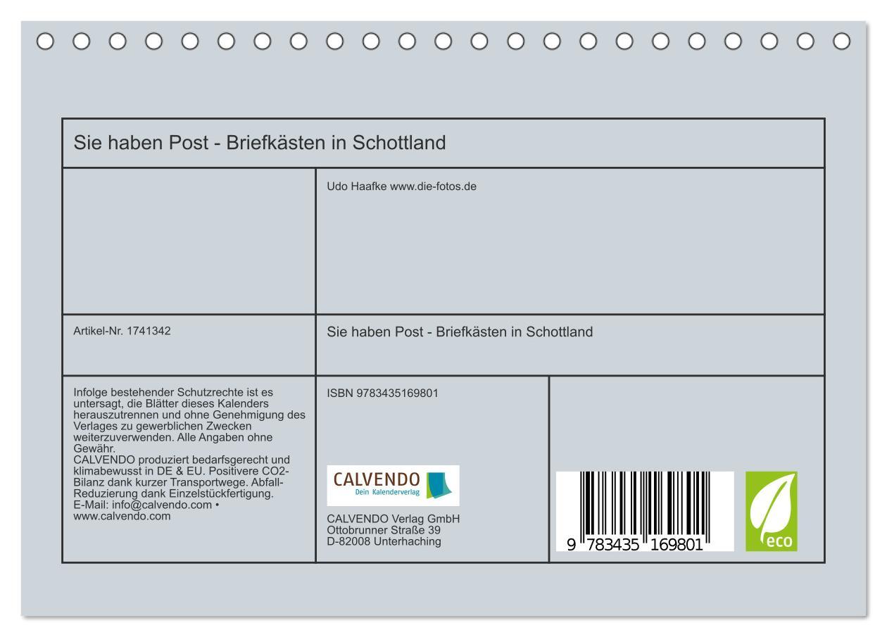 Bild: 9783435169801 | Sie haben Post - Briefkästen in Schottland (Tischkalender 2025 DIN...