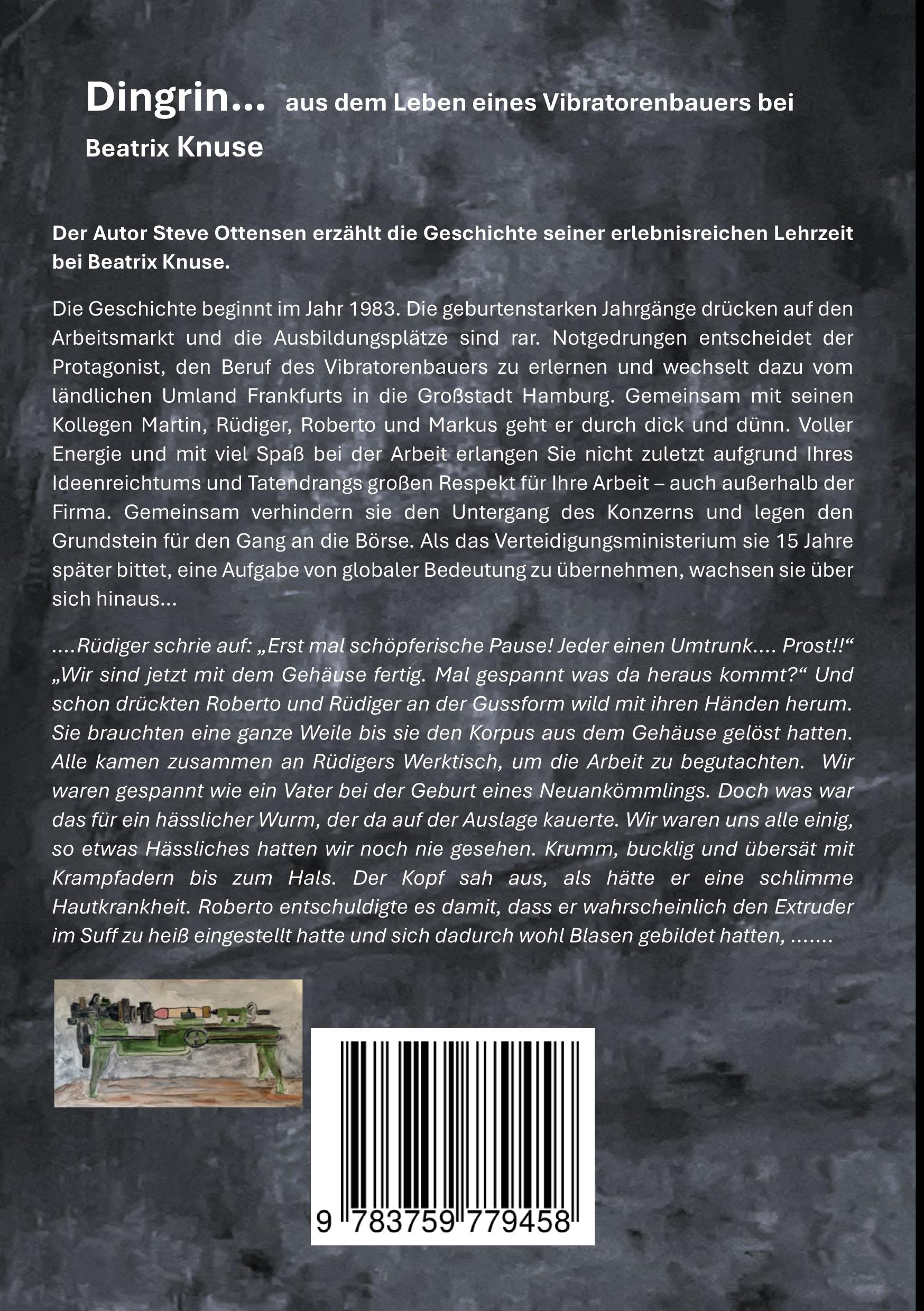 Rückseite: 9783759779458 | Dingrin... | Aus dem Leben eines Vibratorenbauers bei Beatrix Knuse