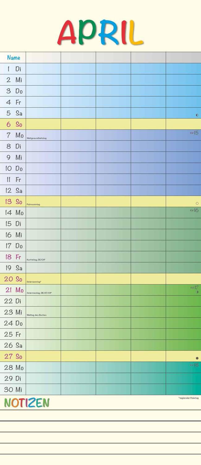 Bild: 4251732341367 | Regenbogen 2025 Familienplaner - Terminkalender - Familienkalender...