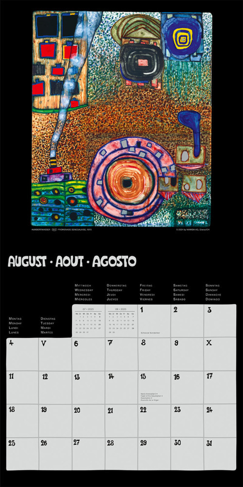 Bild: 9783910430143 | Hundertwasser Broschürenkalender Art 2025 | Wörner Verlag GmbH | 28 S.