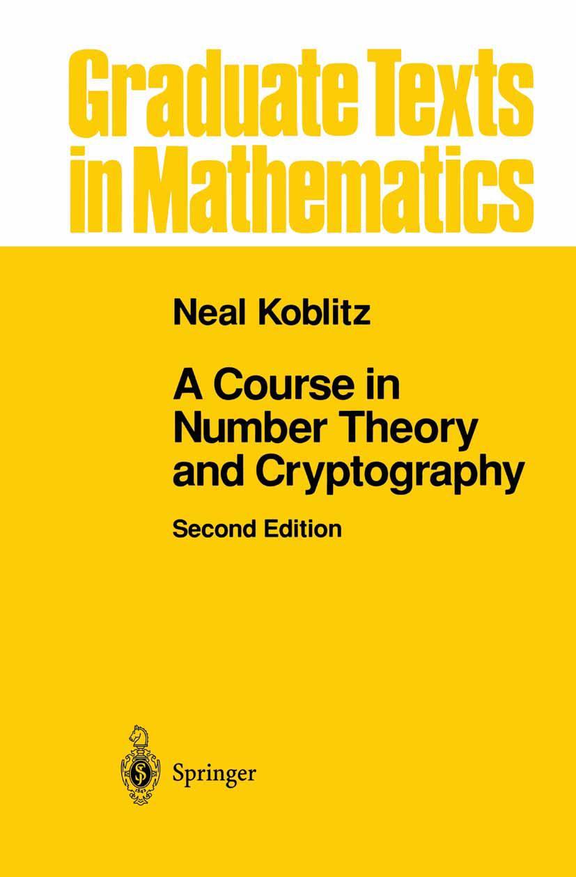 Cover: 9780387942933 | A Course in Number Theory and Cryptography | Neal Koblitz | Buch | x