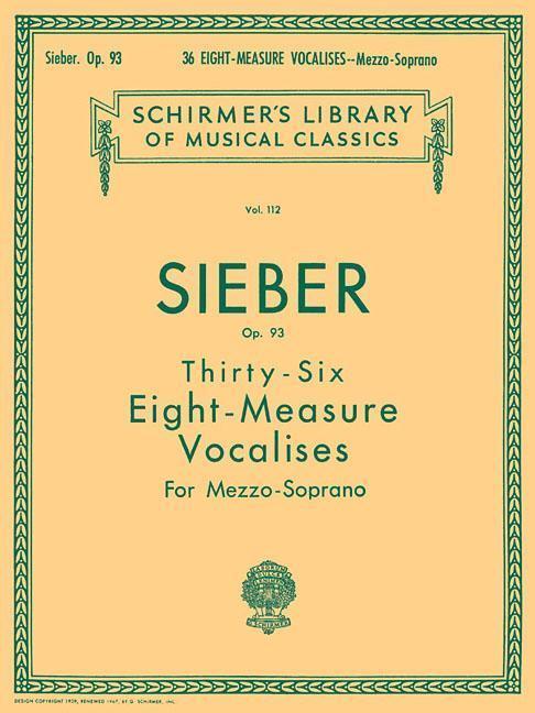 Cover: 73999528008 | 36 Eight-Measure Vocalises, Op. 93 | F. Sieber | Taschenbuch | Buch