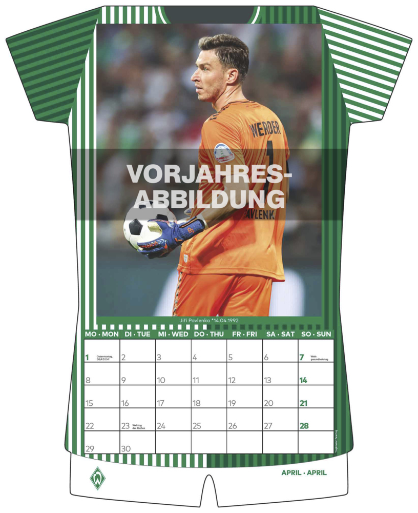 Bild: 4002725994509 | N NEUMANNVERLAGE - Werder Bremen 2025 Trikotkalender, 34,1x42cm,...