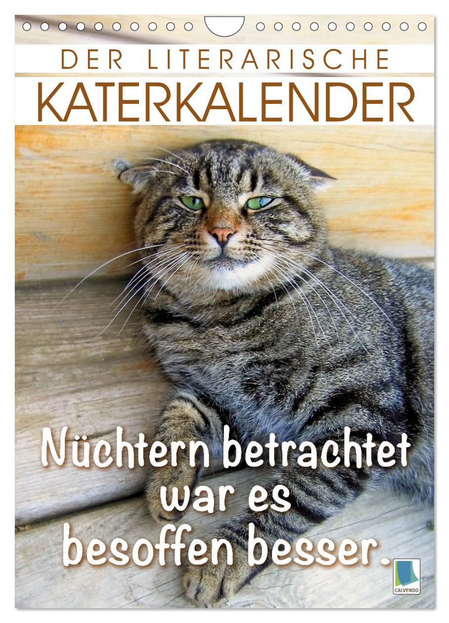 Cover: 9783435940547 | Der literarische Katerkalender (Wandkalender 2025 DIN A4 hoch),...