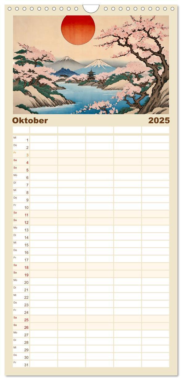 Bild: 9783457193761 | Familienplaner 2025 - Hanami in Japan mit 5 Spalten (Wandkalender,...