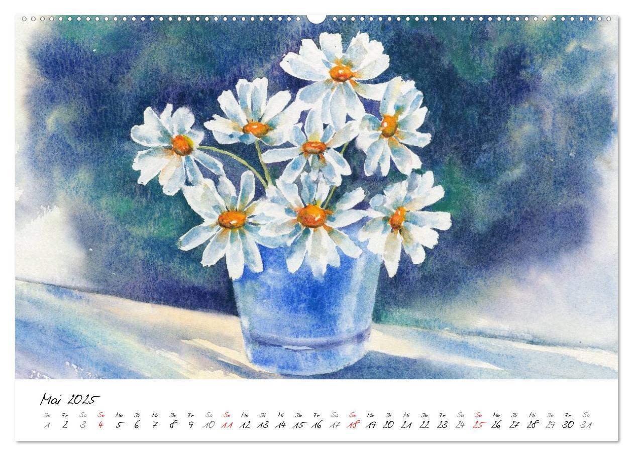 Bild: 9783435501991 | Blumen Blüten Aquarelle (Wandkalender 2025 DIN A2 quer), CALVENDO...