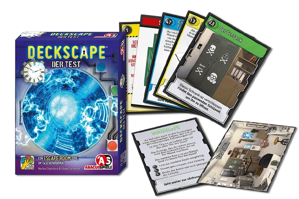 Bild: 4011898381726 | Deckscape - Der Test | Ein Escape Room Spiel im Taschenformat | Spiel