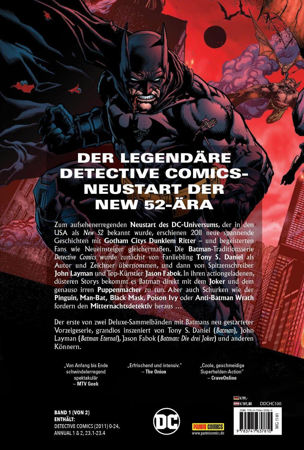 Rückseite: 9783741637810 | Batman - Detective Comics: Die New 52-Ära (Deluxe Edition) | Buch