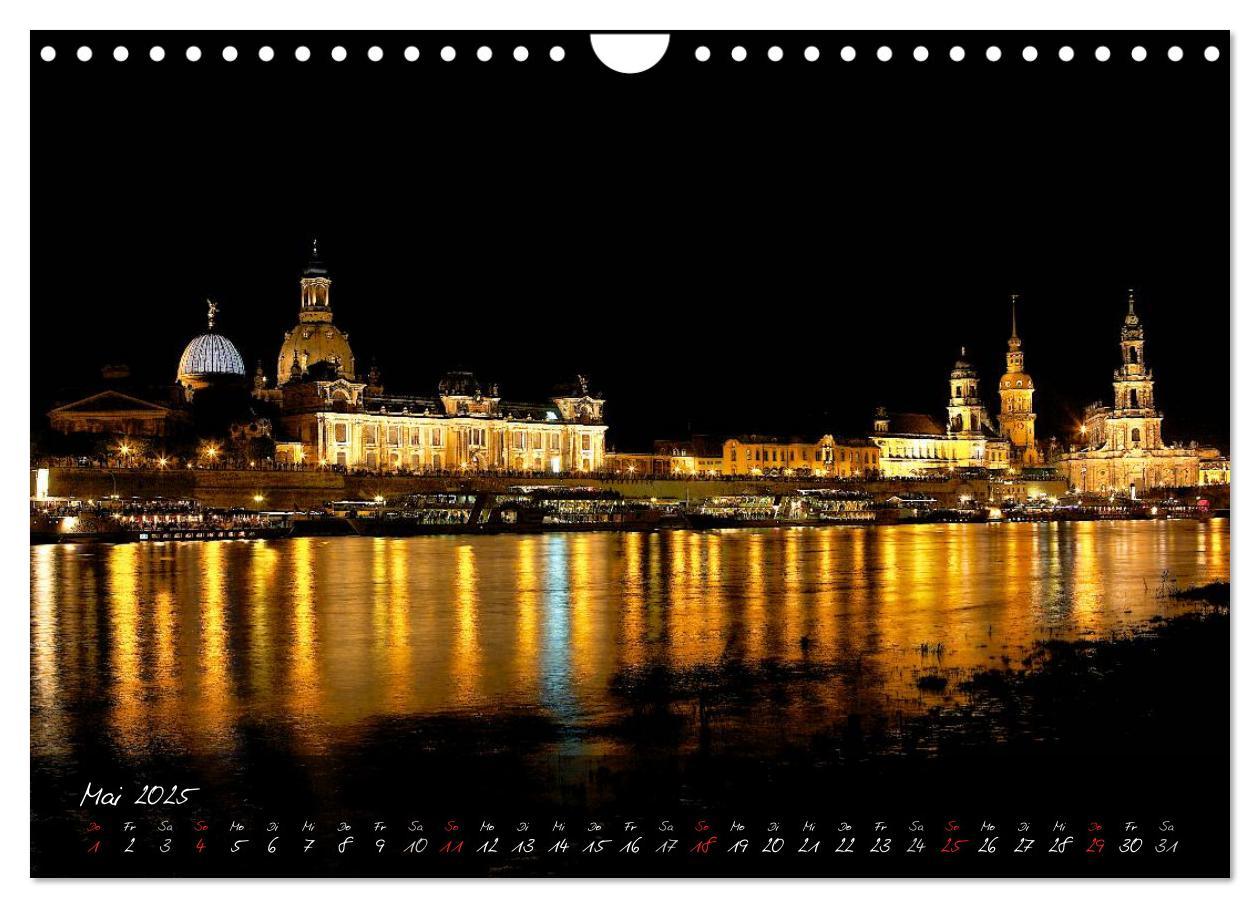 Bild: 9783435741113 | Nachts in Dresden (Wandkalender 2025 DIN A4 quer), CALVENDO...