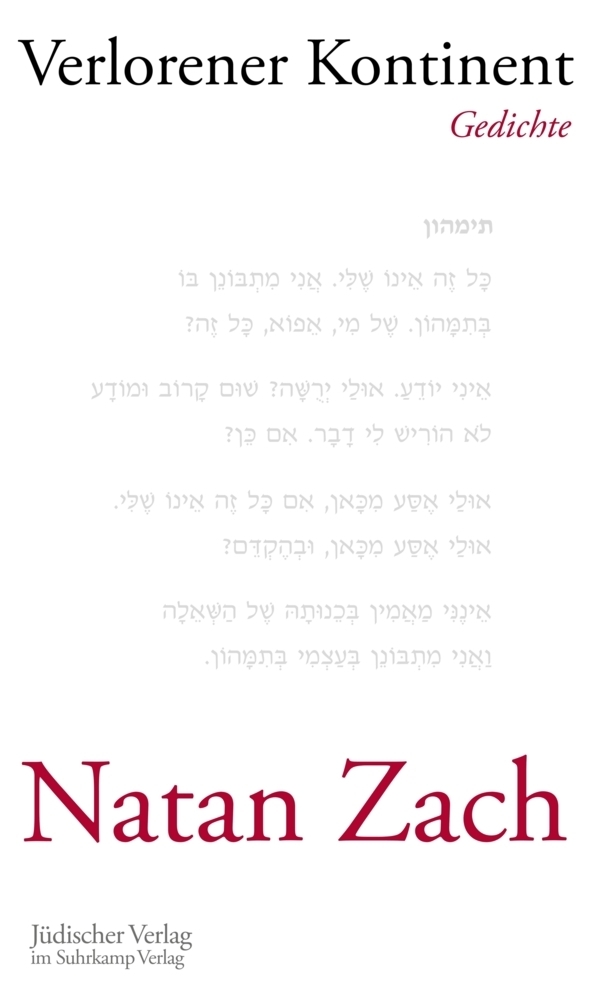 Cover: 9783633542642 | Verlorener Kontinent | Gedichte | Natan Zach | Buch | 2013