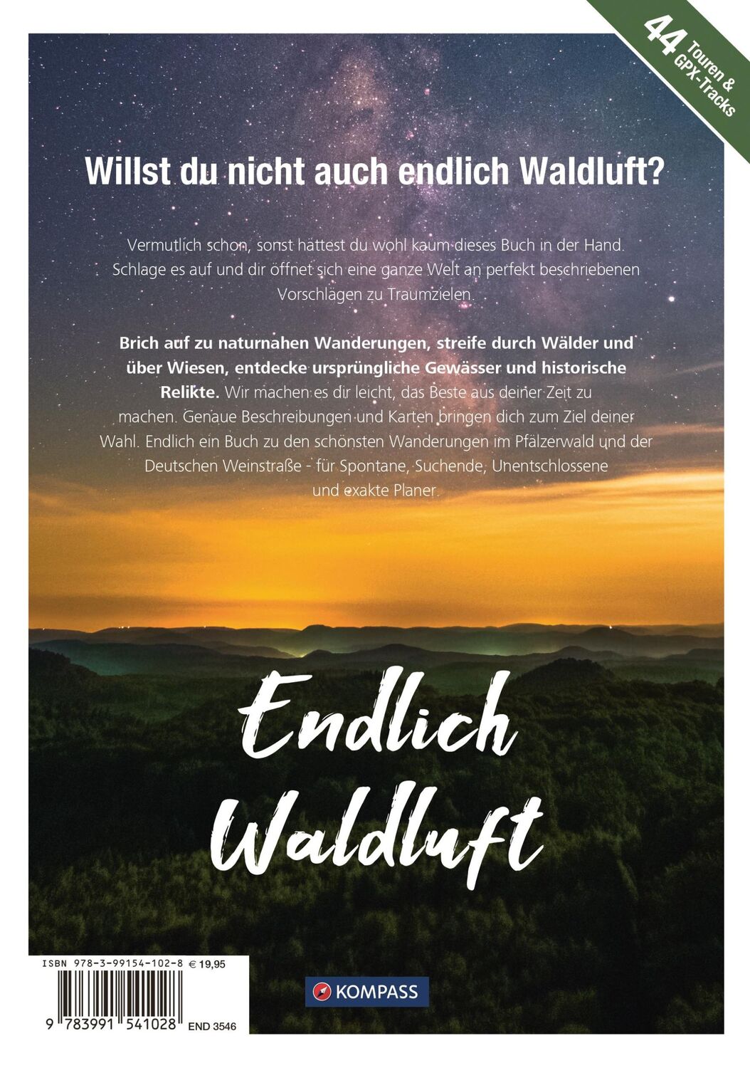 Rückseite: 9783991541028 | KOMPASS Endlich Waldluft - Pfälzerwald | Taschenbuch | KOMPASS Endlich