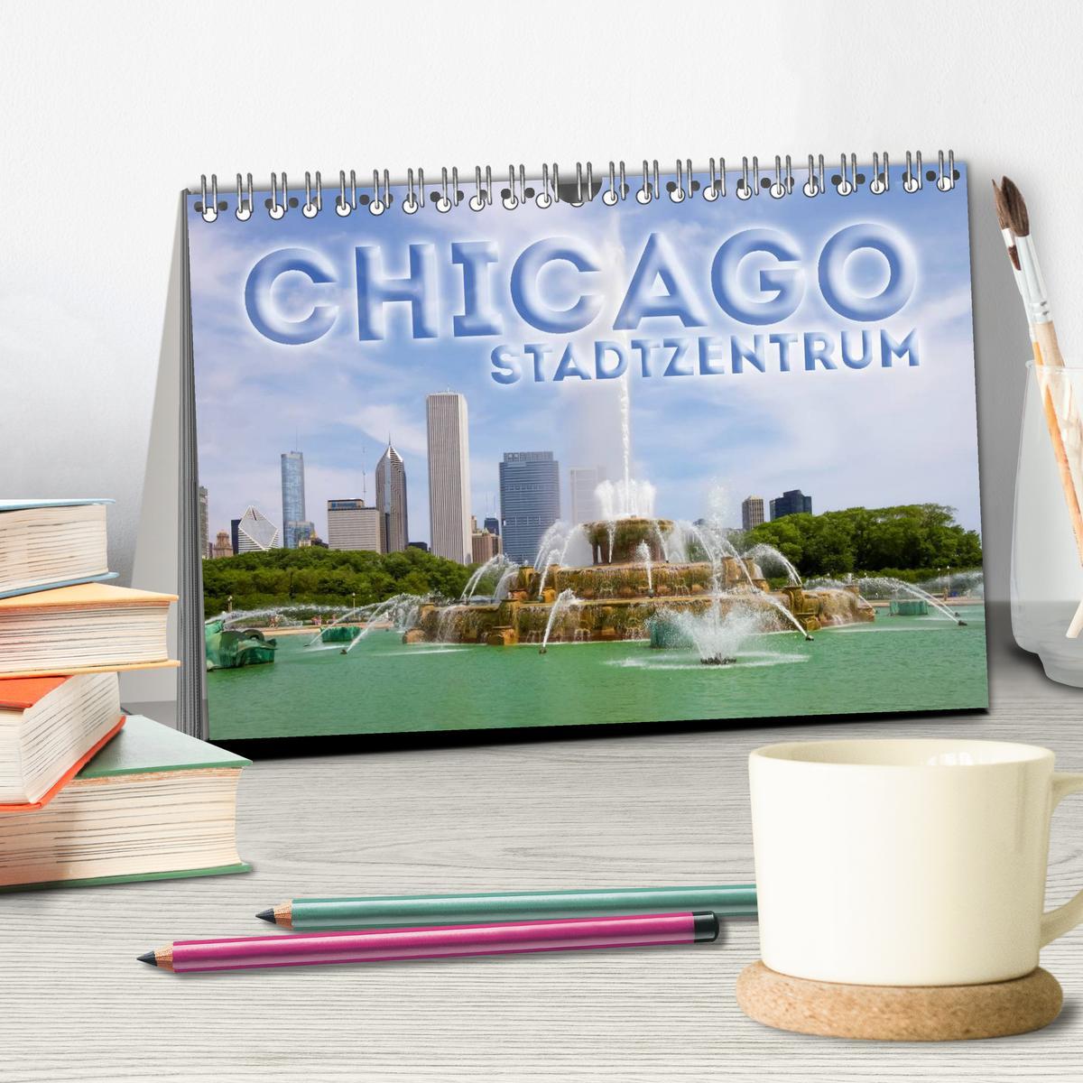 Bild: 9783435691333 | CHICAGO Stadtzentrum (Tischkalender 2025 DIN A5 quer), CALVENDO...