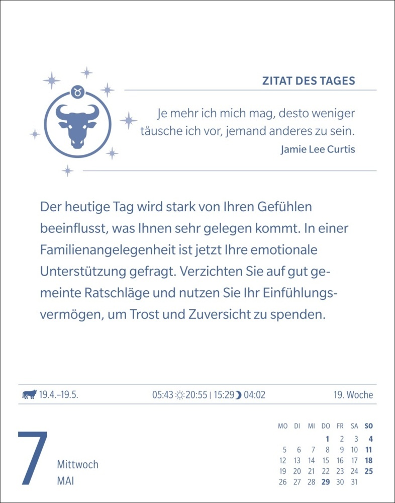 Bild: 9783840033681 | Stier Sternzeichenkalender 2025 - Tagesabreißkalender - Ihr...