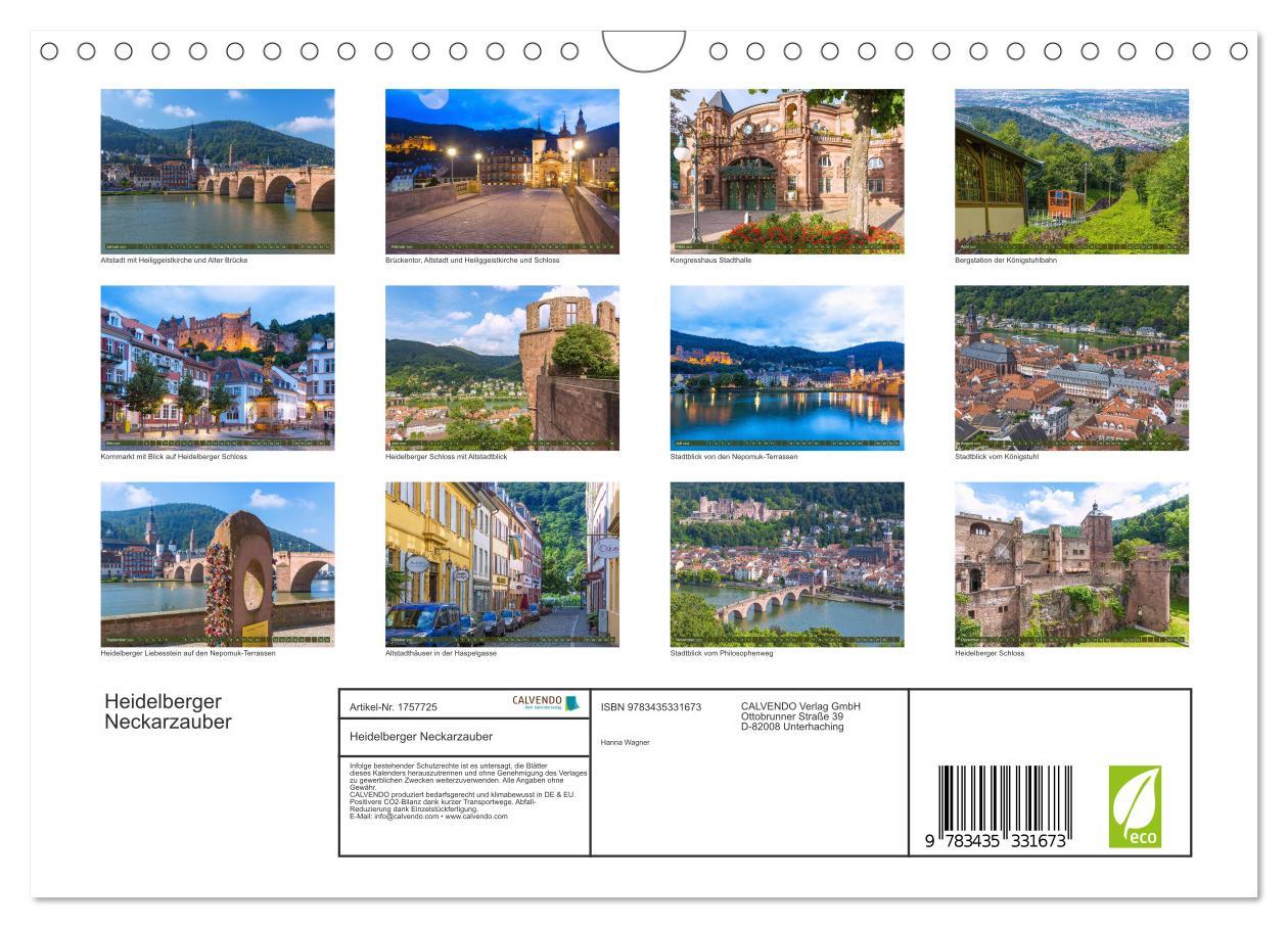 Bild: 9783435331673 | Heidelberger Neckarzauber (Wandkalender 2025 DIN A4 quer), CALVENDO...