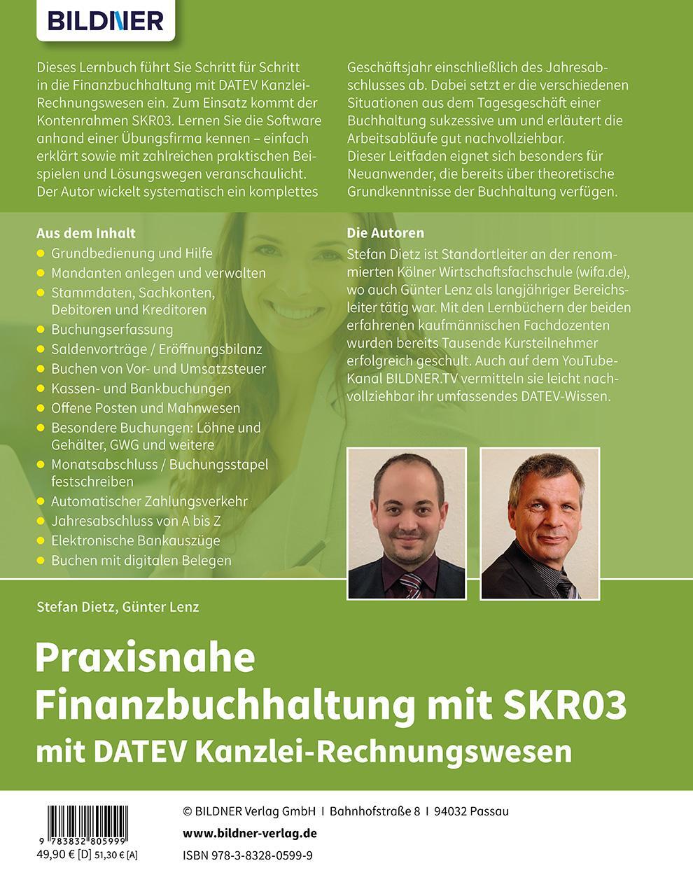 Rückseite: 9783832805999 | Praxisnahe Finanzbuchhaltung für SKR03 mit DATEV...