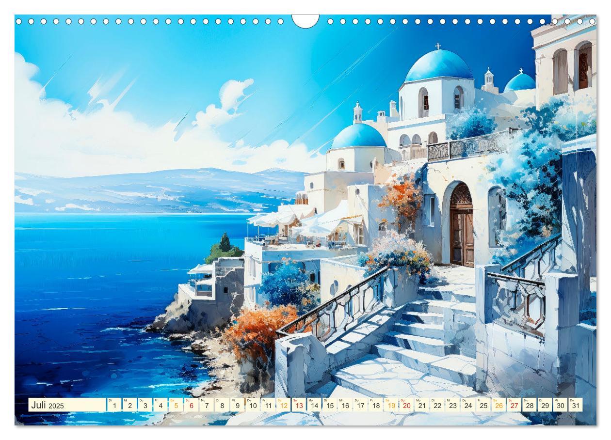 Bild: 9783383864322 | Santorini Inselträume (Wandkalender 2025 DIN A3 quer), CALVENDO...