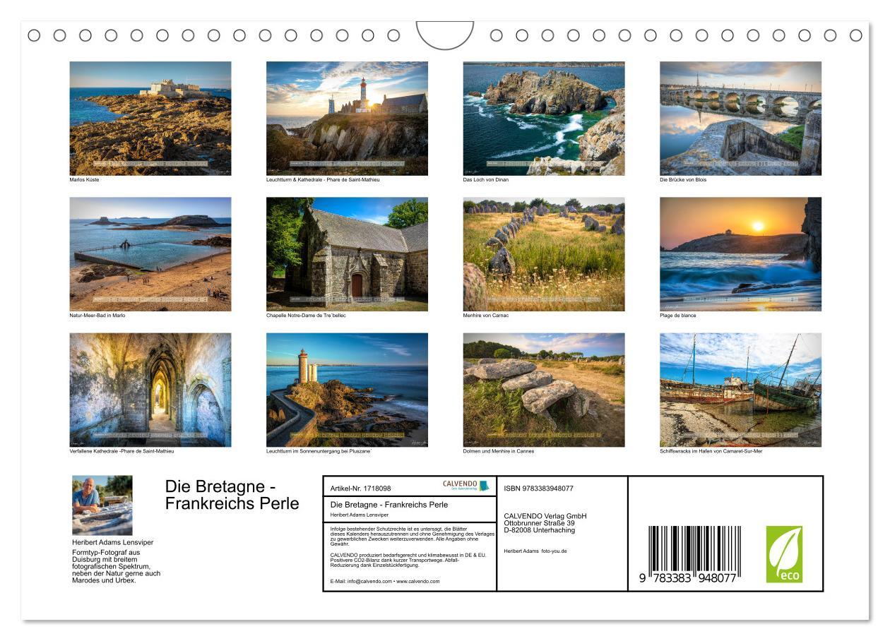 Bild: 9783383948077 | Die Bretagne - Frankreichs Perle (Wandkalender 2025 DIN A4 quer),...