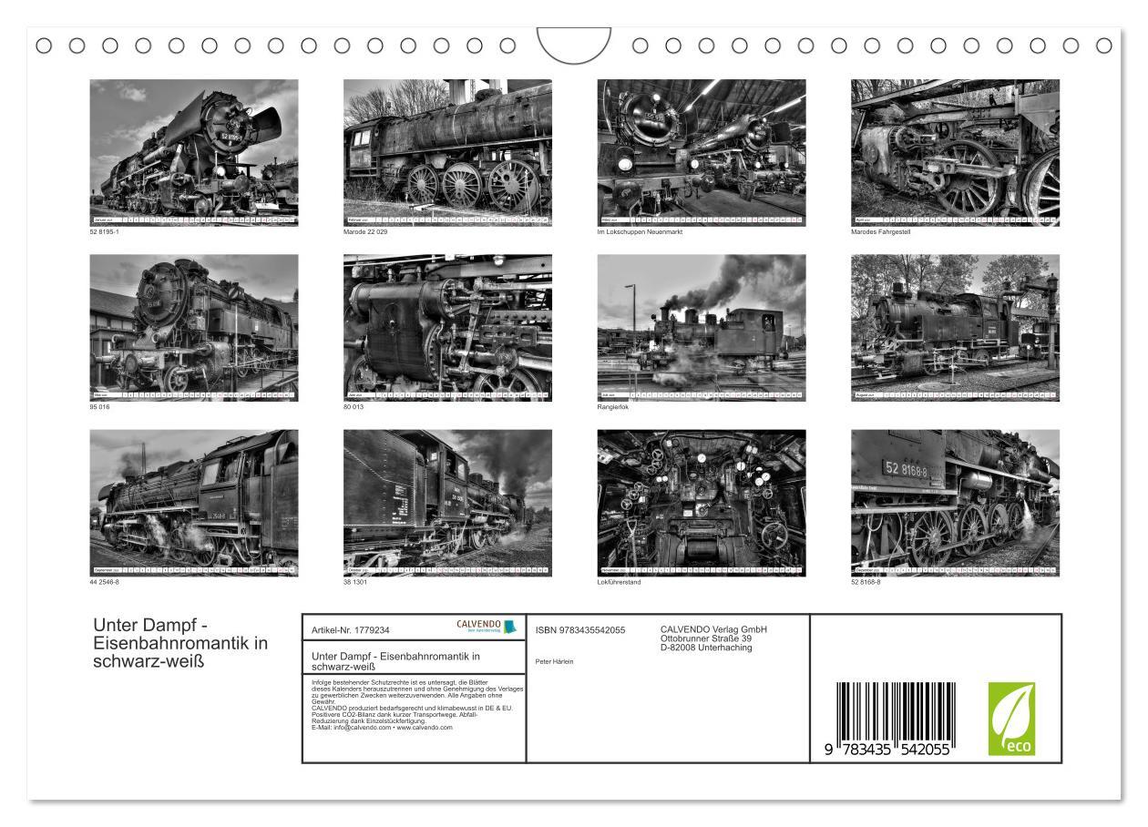 Bild: 9783435542055 | Unter Dampf - Eisenbahnromantik in schwarz-weiß (Wandkalender 2025...