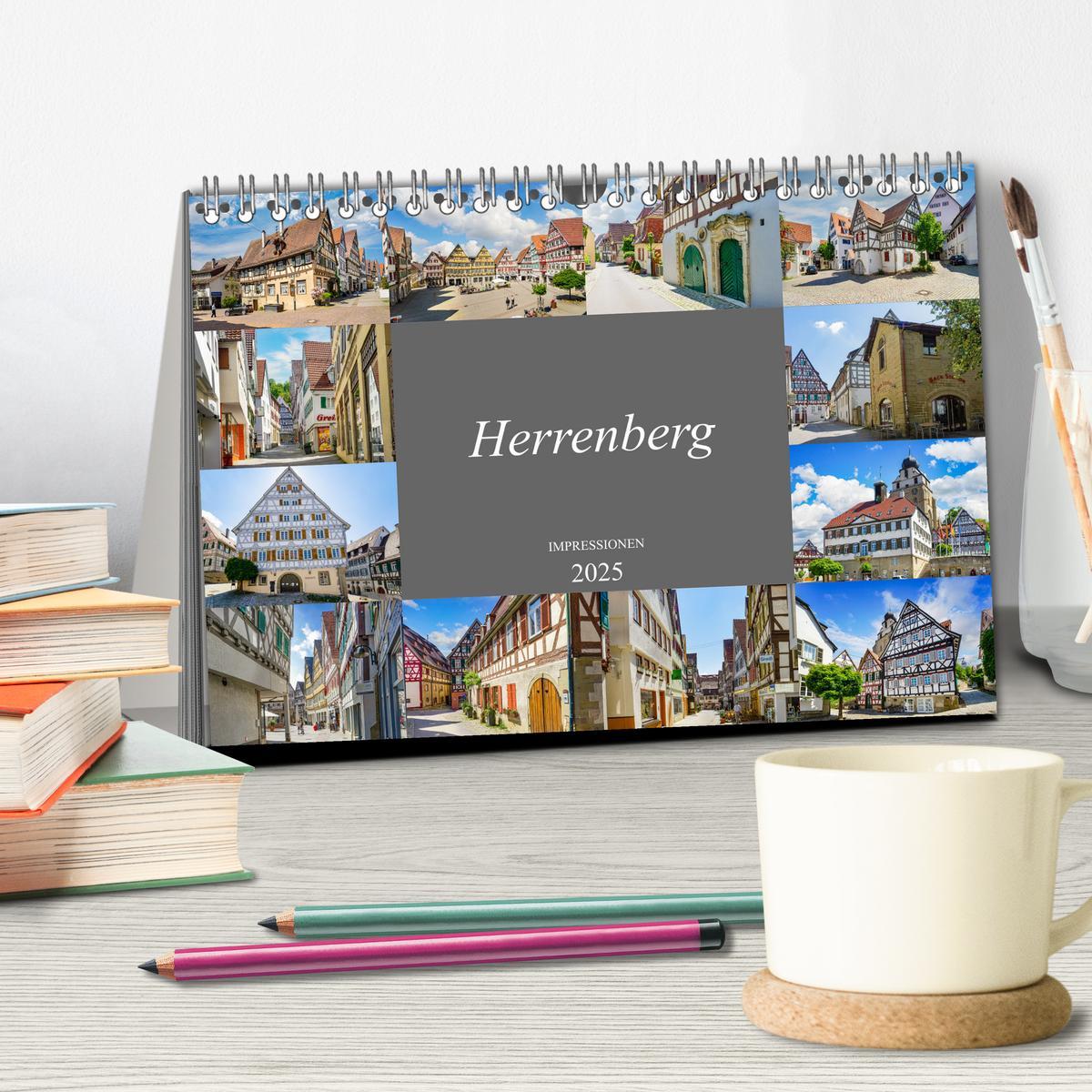 Bild: 9783435052400 | Herrenberg Impressionen (Tischkalender 2025 DIN A5 quer), CALVENDO...