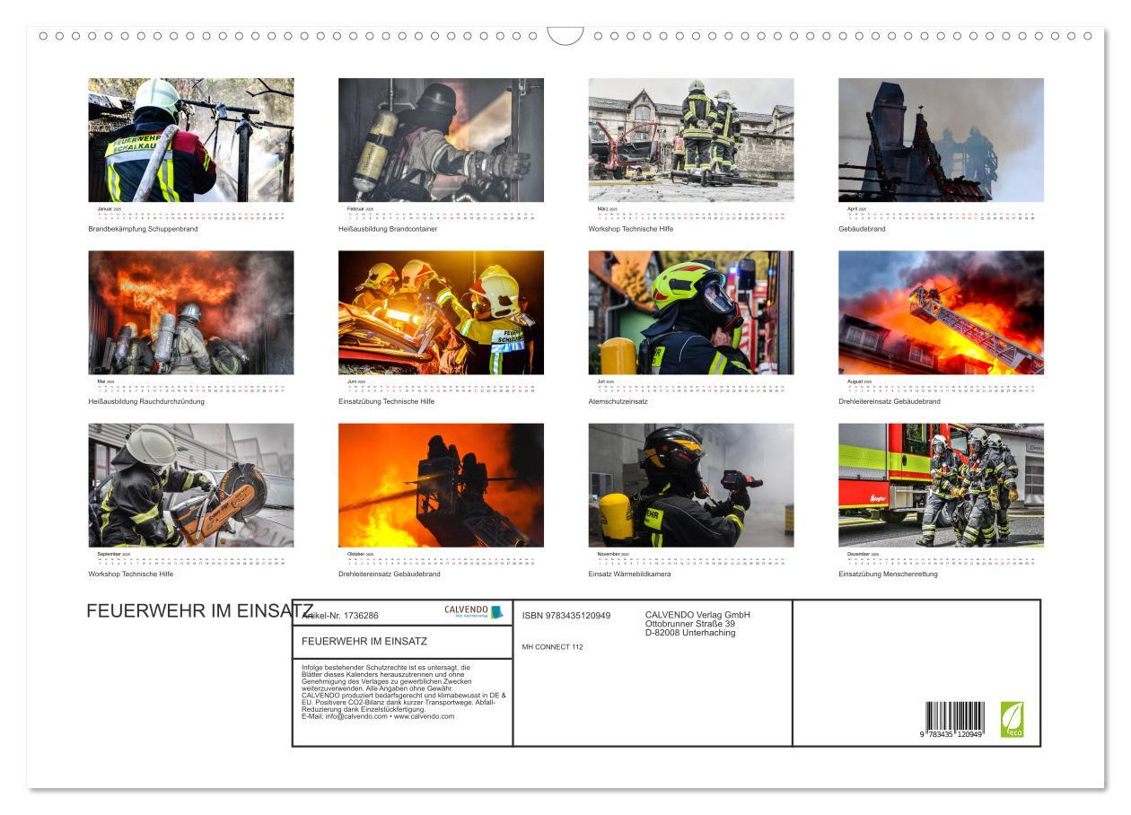 Bild: 9783435120949 | FEUERWEHR IM EINSATZ (Wandkalender 2025 DIN A2 quer), CALVENDO...