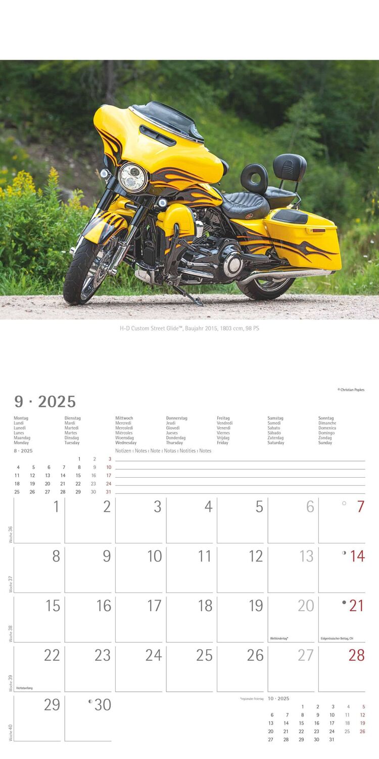 Bild: 4251732340940 | Harleys 2025 - Broschürenkalender 30x30 cm (30x60 geöffnet) -...