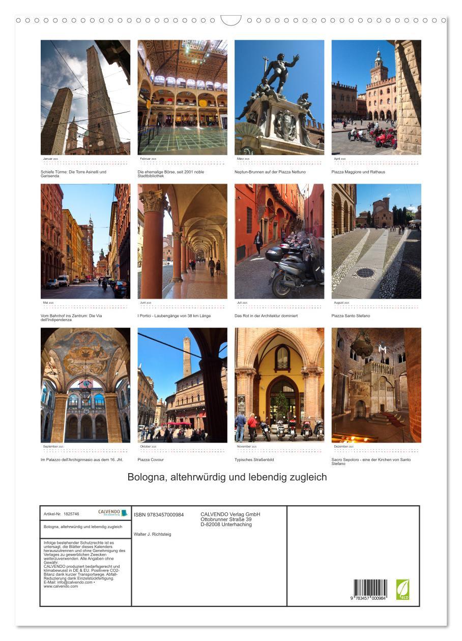 Bild: 9783457000984 | Bologna, altehrwürdig und lebendig zugleich (Wandkalender 2025 DIN...