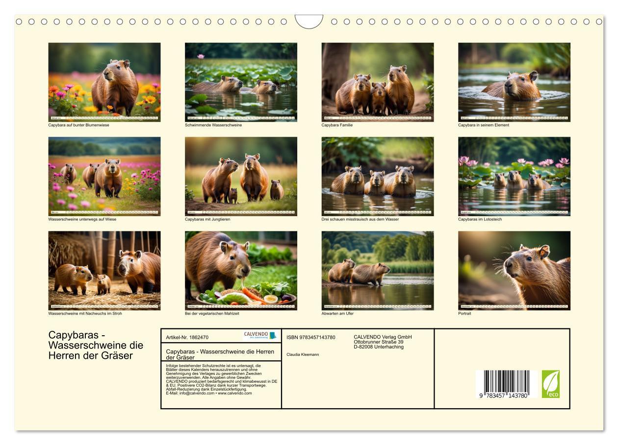 Bild: 9783457143780 | Capybaras - Wasserschweine die Herren der Gräser (Wandkalender 2025...