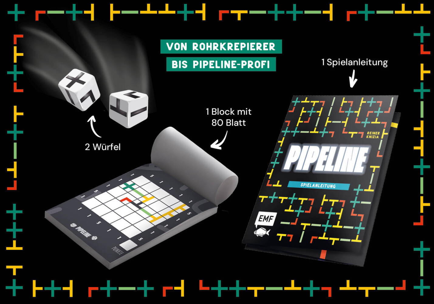 Bild: 4260478342576 | Würfelspiel: Pipeline - Wer schafft die besten Verbindungen? | Knizia