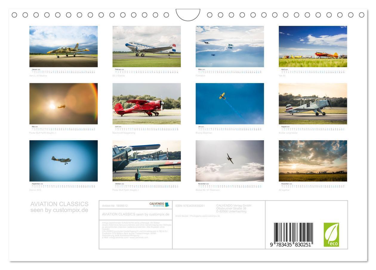 Bild: 9783435830251 | AVIATION CLASSICS seen by custompix.de (Wandkalender 2025 DIN A4...