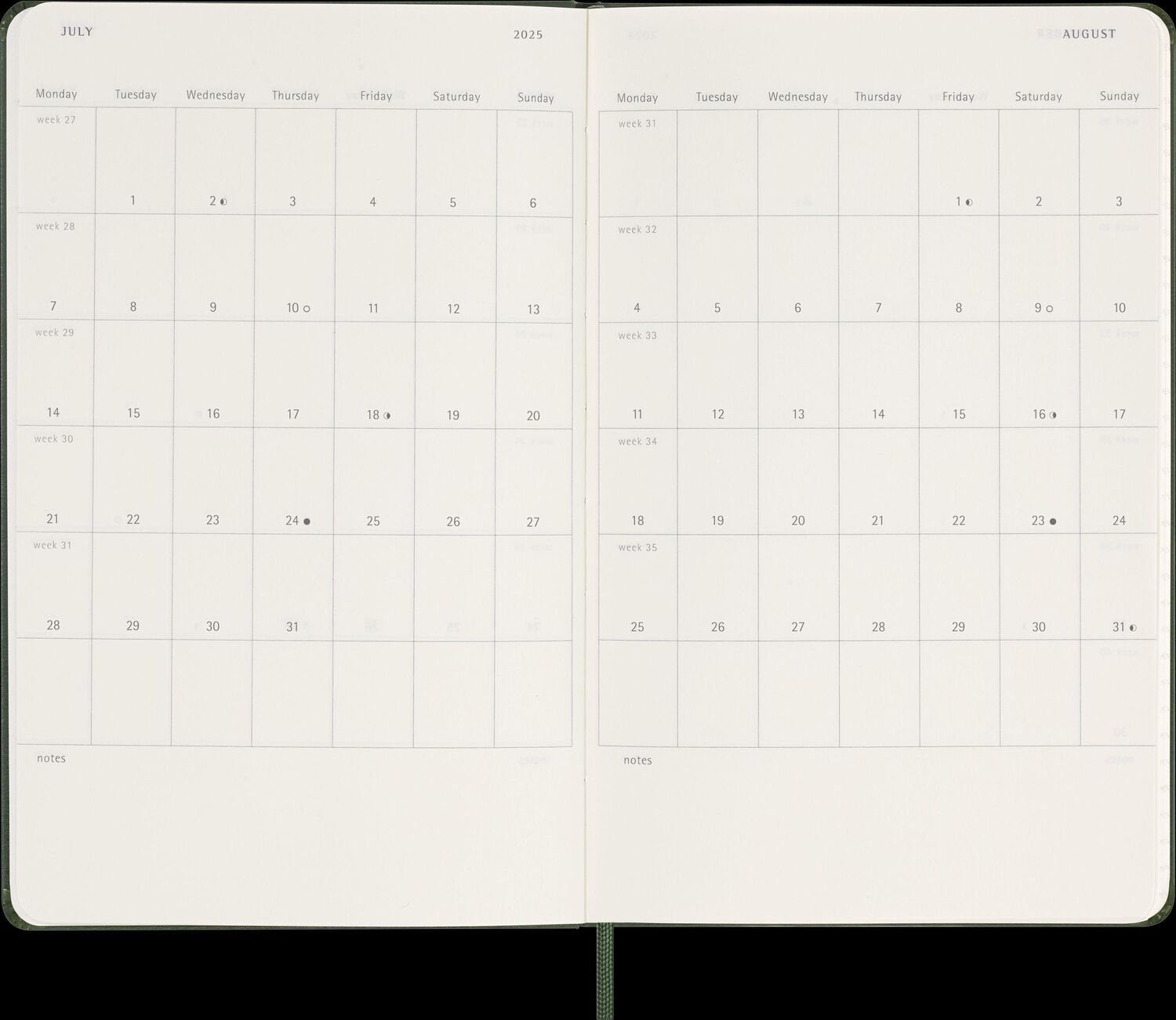 Bild: 8056999270711 | Moleskine 12 Monate Wochen Notizkalender 2025, Large/A5, 1 Wo = 1...